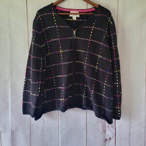 Vintage CJ Banks, 2x, Hand Embroidered Women’s Zip Cardigan/Sweater, EUC